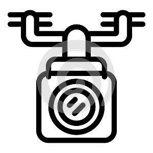 Compact drone cam tool icon outline vector. Modern tiny camcorder