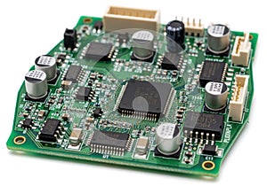 Compact electronic circuit board with multiple components and connectors for embedded systems