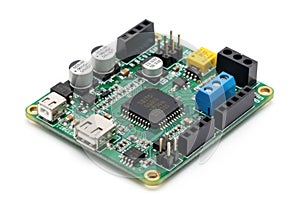 Compact electronic development board with multiple connectivity options and components