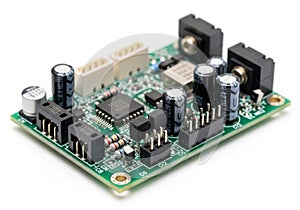 Compact electronic development board with multiple connectors and components