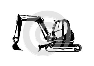 Tracked mini excavator. S photo