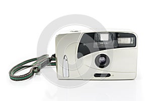 Compact film camera isolated