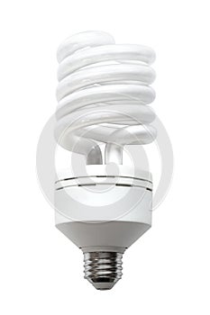 Compact Fluorescent Lamp CFL Energy Saving Light Bulb Isolated on White Background
