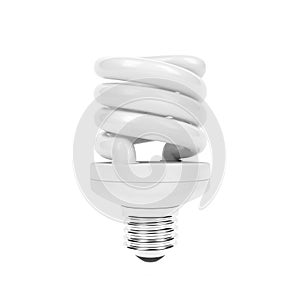 Compact fluorescent lamp. Light bulb isolated on white background. CFL.