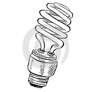 Compact fluorescent light bulb sketch