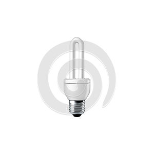 Compact fluorescent light bulb on white background