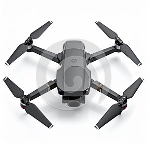 Compact Four Blade Drone with Camera on White Background
