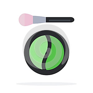 Compact Green eye shadow vector flat material design isolated object on white background.