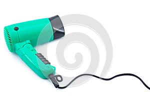 Compact green hair dryer