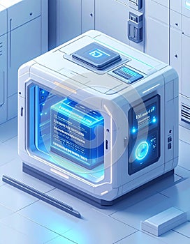 High-Tech Quantum Computer Processing Data