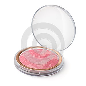 Compact marbled blush powder