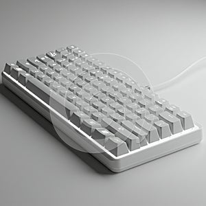 Compact mechanical keyboard with a white, minimalist design. It has a standard