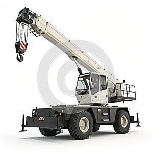 Compact mobile crane 3D modeling PSD file realistic isolated on white background photo