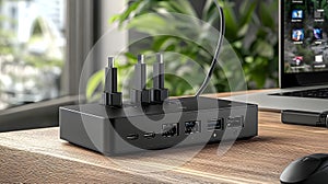 Sleek Black USB Hub