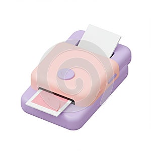 Compact Pastel Pink and Purple Portable Photo Printer