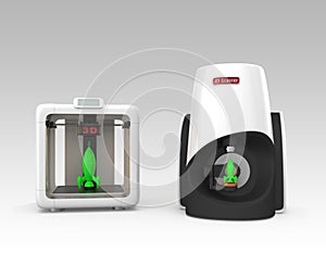 Compact personal 3D scanner and printer