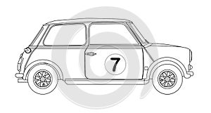 Compact Saloon Outline Drawing