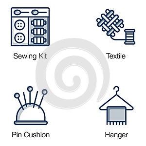 Compact Sewing and Tailoring Flat Icons Pack