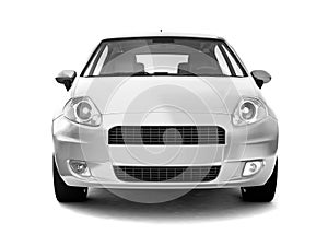 Compact silver car front view photo