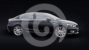 Compact Sports car Family Sedan 3d illustration.