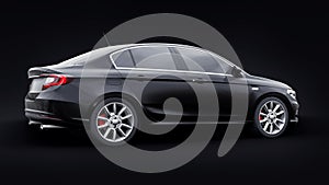 Compact Sports car Family Sedan 3d illustration.