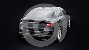 Compact Sports car Family Sedan 3d illustration.