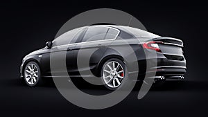 Compact Sports car Family Sedan 3d illustration.