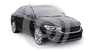 Compact Sports car Family Sedan 3d illustration.