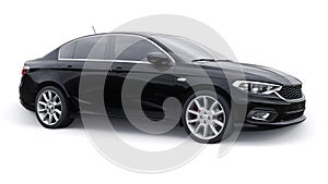 Compact Sports car Family Sedan 3d illustration.