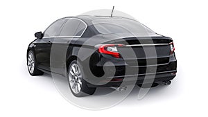 Compact Sports car Family Sedan 3d illustration.