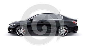 Compact Sports car Family Sedan 3d illustration.