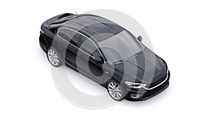 Compact Sports car Family Sedan 3d illustration.