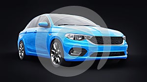 Compact Sports car Family Sedan 3d illustration.