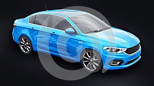 Compact Sports car Family Sedan 3d illustration.