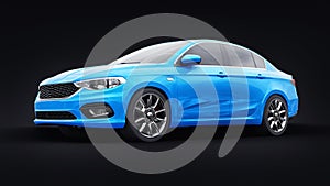 Compact Sports car Family Sedan 3d illustration.