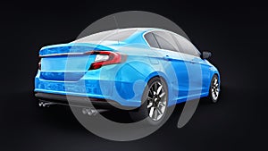 Compact Sports car Family Sedan 3d illustration.