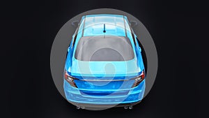 Compact Sports car Family Sedan 3d illustration.