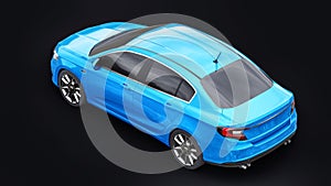 Compact Sports car Family Sedan 3d illustration.