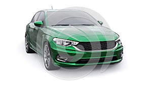 Compact Sports car Family Sedan 3d illustration.