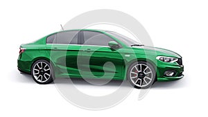 Compact Sports car Family Sedan 3d illustration.