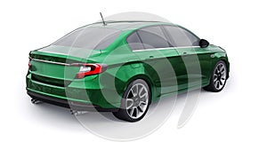 Compact Sports car Family Sedan 3d illustration.