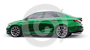 Compact Sports car Family Sedan 3d illustration.