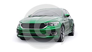 Compact Sports car Family Sedan 3d illustration.