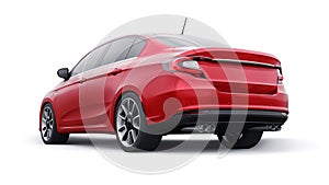 Compact Sports car Family Sedan 3d illustration.