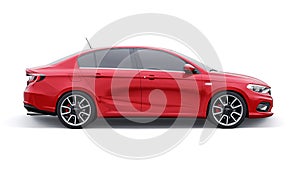 Compact Sports car Family Sedan 3d illustration.