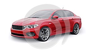 Compact Sports car Family Sedan 3d illustration.