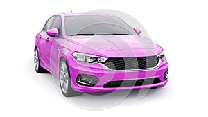 Compact Sports car Family Sedan 3d illustration.