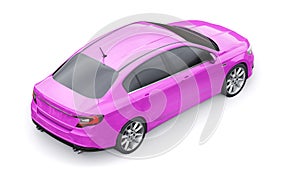 Compact Sports car Family Sedan 3d illustration.