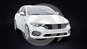 Compact Sports car Family Sedan 3d illustration.