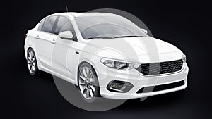 Compact Sports car Family Sedan 3d illustration.